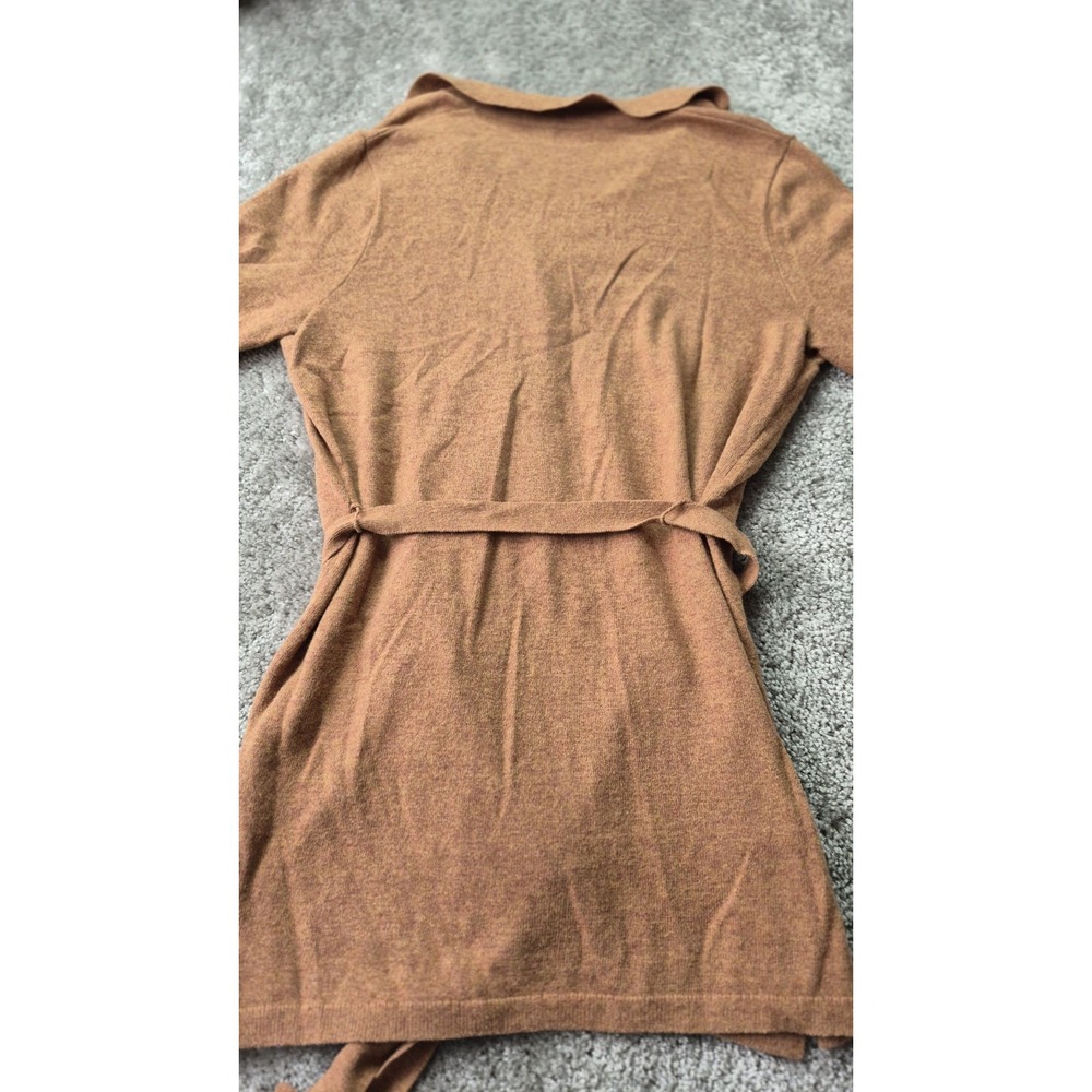 J.Crew Merino Wool Blend Belted‎ Button Front Long Cardigan Brown Sweater Small - Picture 5 of 9